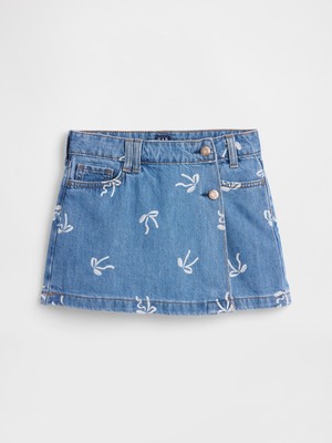 Gap Kız Çocuk Mavi Denim Şort Etek