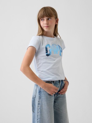 Gap Kız Çocuk Açık Mavi Gap Logo T-Shirt