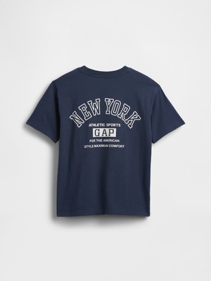 Gap Erkek Çocuk Lacivert Relaxed Grafik Logo T-Shirt