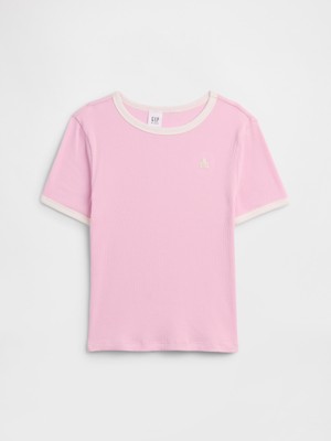 Gap Kız Çocuk Açık Pembe Fitilli Brannan Bear Ringer T-Shirt