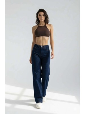 Layal My Beauty Lmb Kadın Palazzo Salaş Rahat Kesim Likralı Yüksek Bel Jeans Kot Pantolon Yeni Sezon