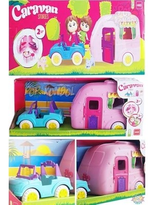 Vuralsin38 Pop Konsol Oyuncak Karavan Seti 2 Adet Bebek 2 Adet Pet Hayvan Pembe PS118702