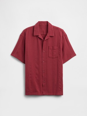 Gap Erkek Çocuk Kırmızı Kids Textured Vacay Gömlek