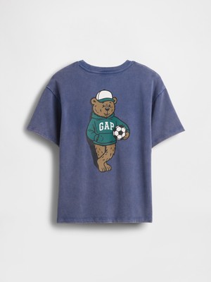 Gap Erkek Çocuk Mavi Relaxed Gap Logo Cepli T-Shirt
