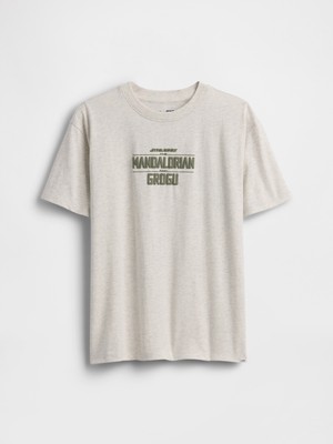 Gap Erkek Çocuk Açık Gri Star Wars Relaxed Grafik Baskılı T-Shirt