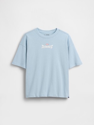 Gap Erkek Çocuk Açık Mavi Marvel Oversized Grafik Baskılı T-Shirt