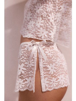 Penti Kırık Beyaz Lace Dantel Şort
