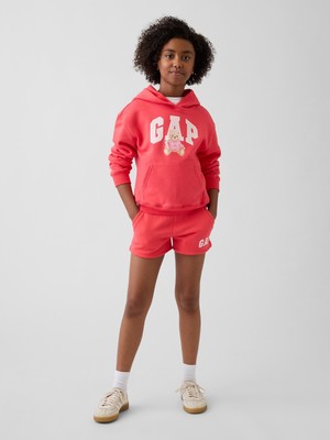 Gap Kız Çocuk Açık Kırmızı Gap Logo Pull-On Fransız Havlu Kumaş Şort
