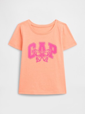 Gap Kız Bebek Turuncu Logo T-Shirt