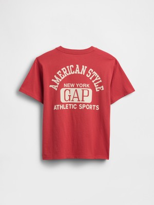 Gap Erkek Çocuk Kırmızı Relaxed Grafik Logo T-Shirt