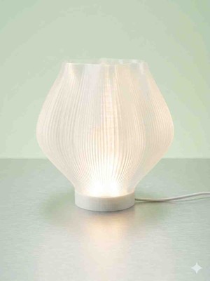 DenizCanlilari Modern Dalgalı 3D Masa Lambası - 3 Renkli Işık Ayarlı Kısılabilir 5V USB LED Abajur