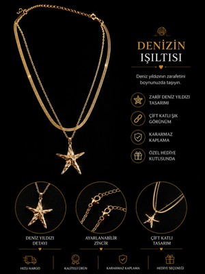 Elan Collection Çelik Kolye Bereket ve Şans Sembolü Balık Paslanmaz ve Kararmaz Zincir ve Kolye Gold