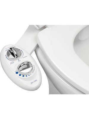 Vuralsin38 Luxe Bidet Neo 185 Bidet Kendi Kendini Temizleyen Çift Başlıklı Manuel Tuvalet Aparatı, Beyaz