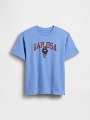 Gap Erkek Çocuk Mavi Gap Usa Logo T-Shirt