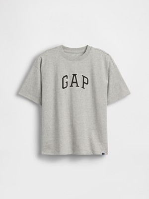 Gap Erkek Çocuk Gri Arch Logo T-Shirt