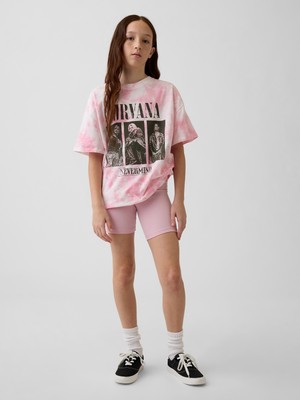 Gap Kız Çocuk Pembe Foldover Biker Şort