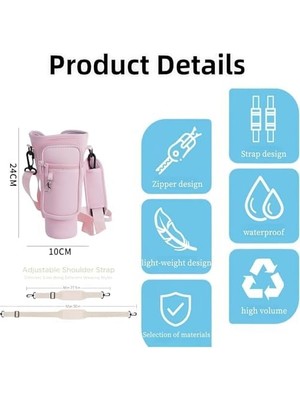 Vuralsin38 Su Şişesi Tutucu Çantası, Telefon Cebi Bulunan Su Şişesi Taşıma Çantası, Ayarlanabilir Askılı Çapraz Askılı Taşıyıcı, 40OZ Termoslar Için Neopren Kılıf