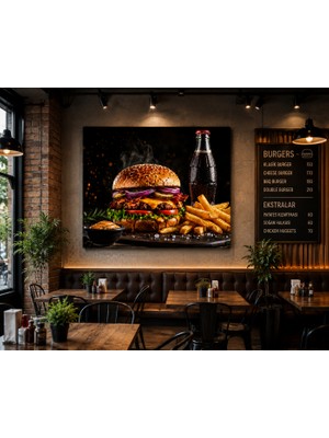 Othello Art Burger Kanvas Tablo | Fast Food Restoran Dekorasyonu Için Modern Duvar Tablosu