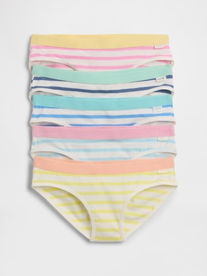 Gap Kız Çocuk Çok Renkli Organik Stretch Pamuk Çizgili Bikini Külot (5'li)