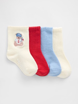 Gap Bebek Çok Renkli Brannan Bear Americana Crew Çorap (4’lü)