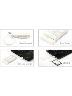 Vuralsin38 DK-AC-DSE24U3, E24 2.5" USB 3.0 Çıkarılabilir Başlıklı Şeffaf Sata Disk Kutusu