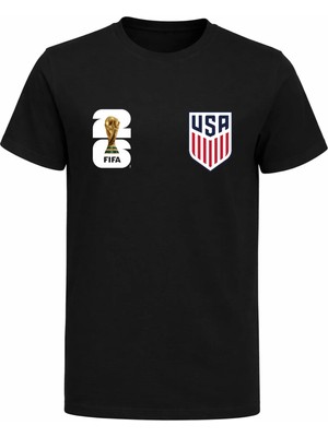 Efendioğlu Design Usa Amerika Milli Takımı Logolu 2026 Dünya Kupası Baskılı Pamuklu Çocuk T-Shirt