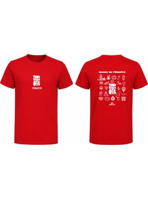 Efendioğlu Design Arkasında Türk Simgeleri Bulunan Milli Takım Türkiye 2026 Baskılı T-Shirt