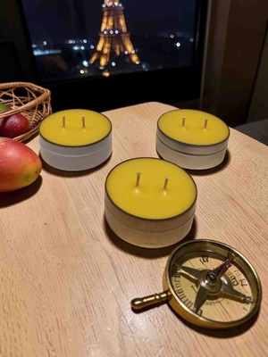 İV BLUE PURPLE Citronella ve Lavanta Karışımı Sineksavar 3 Adet Sarı Kapaklı Teneke Mum