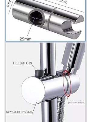 Vuralsin38 2 Adet Sürgülü Duşlar Için Ayarlanabilir 22MM Duş Mafsalı Duş Başlığı Tutucu Mafsal