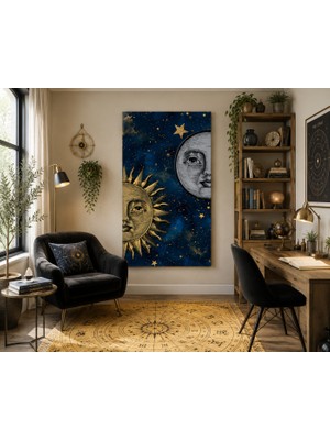 Othello Art Güneş ve Ay Kanvas Tablo | Astroloji ve Kozmik Temalı Modern Duvar Dekorasyonu