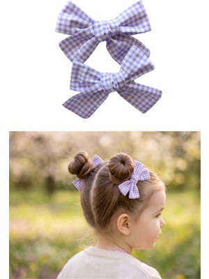 Liliza Accessories Poplin Çocuk Fiyonk 2li Klips Toka