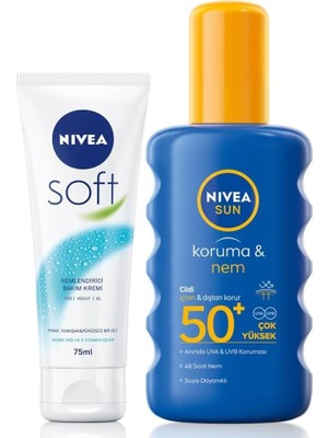 Vuralsin38 Güneş Koruyucu & Nemlendirici Sprey GKF50 200 ml + Soft 75 ml El Kremi