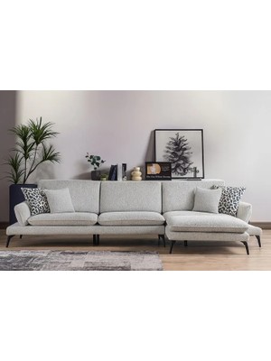 Vivense Cosy Köşe Koltuk, Metal Ayak, Sağ Köşe, Açık Gri