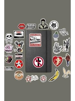Vuralsin38 Punk Rock Metal Paketi/bullet Journal Defter Çıkartma Ajanda Laptop Etiket, 568476168798466
