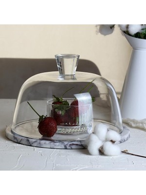 AvantajAl Akayev Mermer 25 cm Leylak Cam Fanus