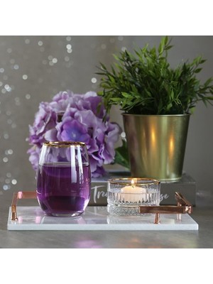 AvantajAl Akayev Mermer Beyaz Rose Gold L Dizayn 30X20 cm Tepsi