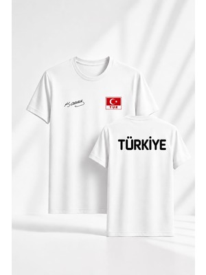 Türkiye Atatürk Imzalı Özel Tasarım Tişört Forma Drytauch Kumaş