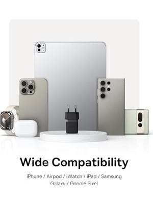 Vuralsin38 30W Hızlı Şarj Cihazı, 1c Usb-C Duvar Adaptörü, Bct Soğutma Teknolojisi ve Akıllı Çip Koruması, Kompakt Şarj Başlığı, ve Uyumlu, Beyaz