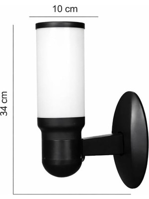 Vuralsin38 Zita Kule Bahçe Duvar Apliği 34 cm | E27 Duy | IP54 Dış Mekan Duvar Lambası | Uv Dayanımlı | Bahçe, Teras, ve Yürüyüş Yolu Aydınlatması (Ampul Hariç)