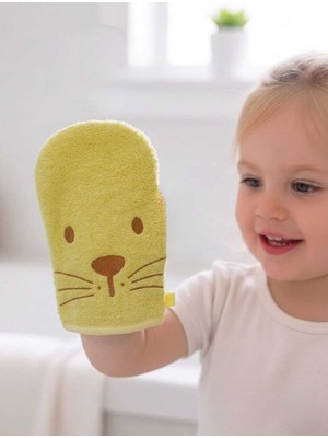 Empressco Gürpamuk Home & Baby %100 Pamuklu Yumşak Kız-Erkek Bebek-Çocuk Banyo Yıkama Kukla Lifi & Kesesi Sarı/aslan - Fiyatı, Yorumları