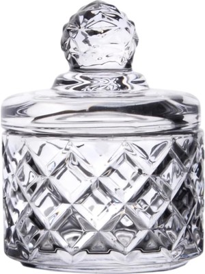 Vuralsin38 Lüx Kristal Mini Cam Şekerlik & Cam Lokumluk, Kesme Cam Lüx Şekerlik 7.5cm*9.2cm - 06641