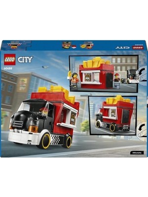 Vuralsin38 City Patates Kızartması Kamyonu 60488 – 5 Yaş ve Üzeri Çocuklar Için Satıcı ve Müşteri Minifigürü ile Yemek Aksesuarları Içeren Yaratıcı Oyuncak Yapım Seti, Çocuklar Için Hediye Fikri (216 Parça)