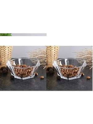 Vuralsin38 Nude Reflection Serisi Kristal Cam Kase Çerezlik Sunumluk 2 Adet 16 cm 58585252565