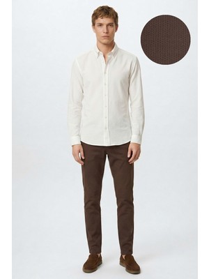 Altınyıldız Classics Pamuklu Slim Fit Dar Kesim Armürlü 5 Cepli Esnek Pantolon