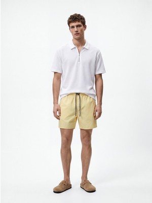 LTB Polo Yaka Fermuarlı Basic Beyaz T-Shırt