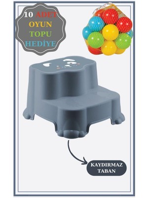 Empressco Zuu Baby Kaydırmaz Çocuk Taburesi - Çift Basamaklı Banyo Lavabo Merdiven Yükseltici Bebek Basamağı Mavi 10 Tp - Fiyatı, Yorumları