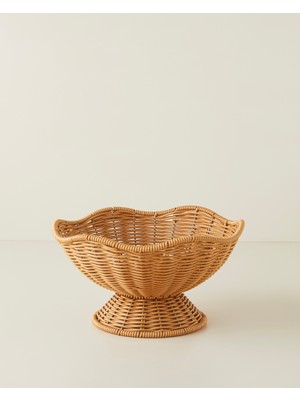 English Home Veroana Plastik Rattan Sunumluk 25X14 cm Kahverengi Şık Tasarım ve Kullanışlılık