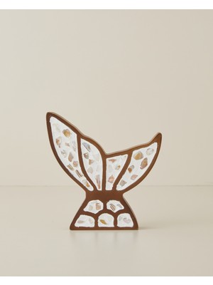 English Home Wing Mdf Dekoratif 28X18 cm Beyaz-Kahverengi