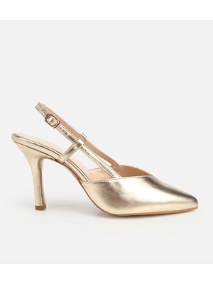 Hotiç 01AYH322160A540 KADIN Deri Gold Arkası Açık Stiletto