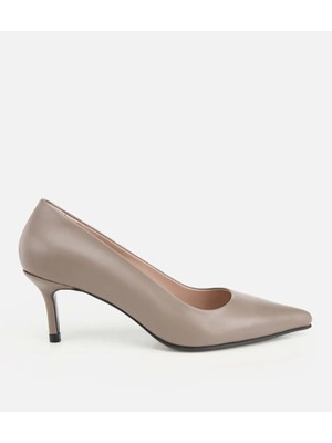 Hotiç 01AYH313010A450 KADIN Deri Vizon Ince Kısa Topuklu Stiletto